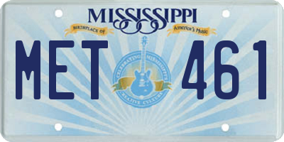 MS license plate MET461