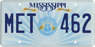 MS license plate MET462