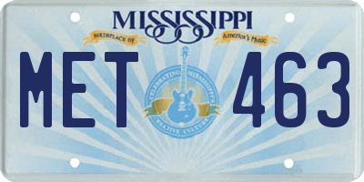 MS license plate MET463
