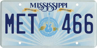 MS license plate MET466