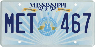 MS license plate MET467