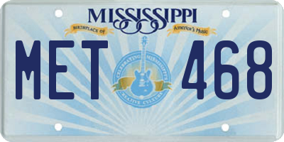 MS license plate MET468