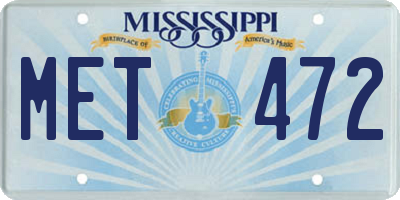 MS license plate MET472