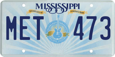 MS license plate MET473
