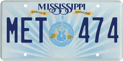 MS license plate MET474