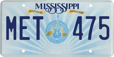MS license plate MET475