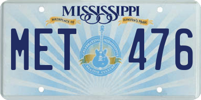 MS license plate MET476