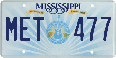 MS license plate MET477