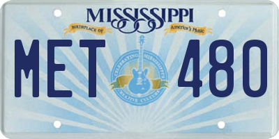 MS license plate MET480