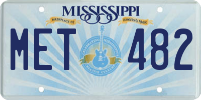 MS license plate MET482