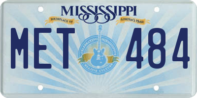 MS license plate MET484