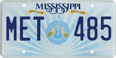 MS license plate MET485