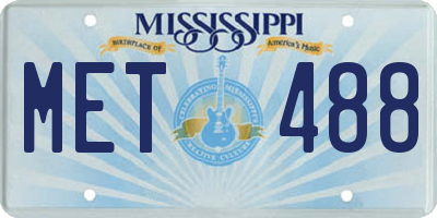 MS license plate MET488