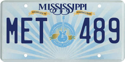 MS license plate MET489