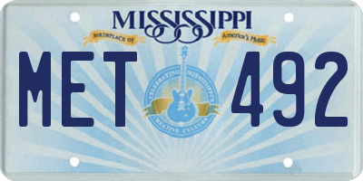 MS license plate MET492