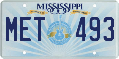 MS license plate MET493