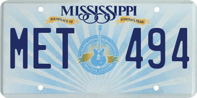MS license plate MET494