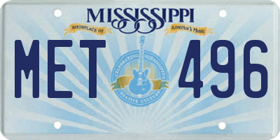 MS license plate MET496