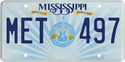 MS license plate MET497