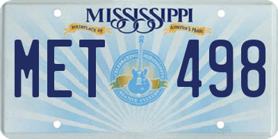 MS license plate MET498
