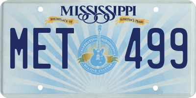 MS license plate MET499