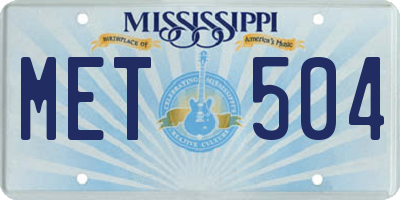 MS license plate MET504