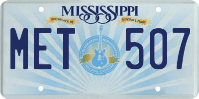 MS license plate MET507