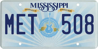 MS license plate MET508
