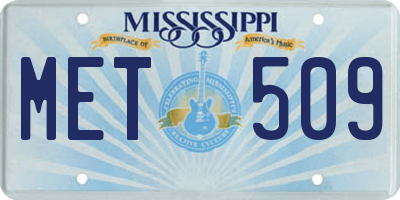 MS license plate MET509
