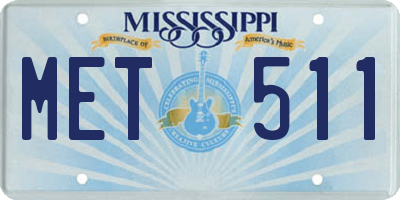 MS license plate MET511