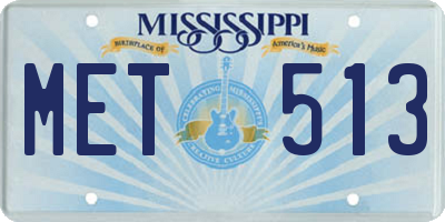 MS license plate MET513