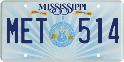 MS license plate MET514