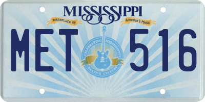 MS license plate MET516