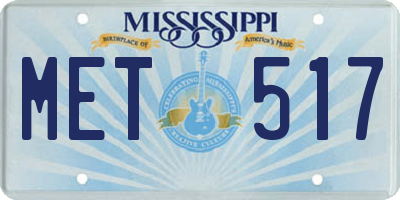 MS license plate MET517