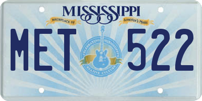 MS license plate MET522