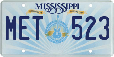 MS license plate MET523