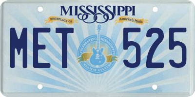MS license plate MET525