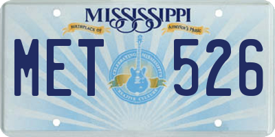 MS license plate MET526