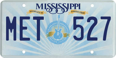 MS license plate MET527