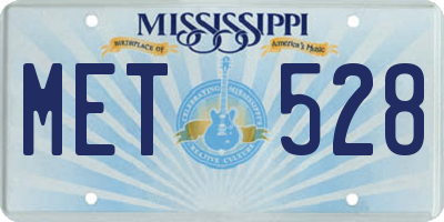 MS license plate MET528