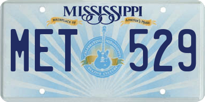 MS license plate MET529