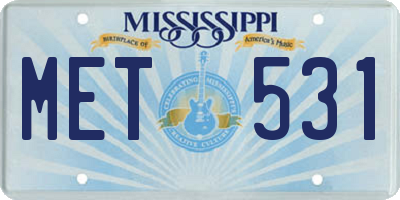 MS license plate MET531