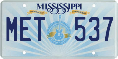 MS license plate MET537