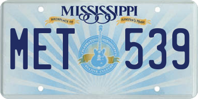 MS license plate MET539