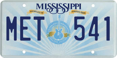 MS license plate MET541