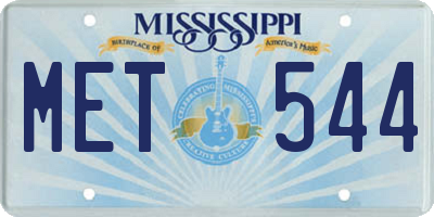 MS license plate MET544