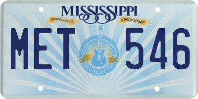 MS license plate MET546