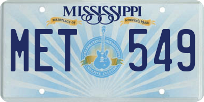 MS license plate MET549