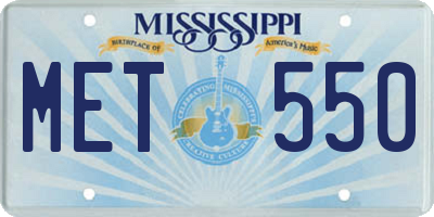 MS license plate MET550