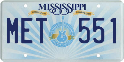 MS license plate MET551